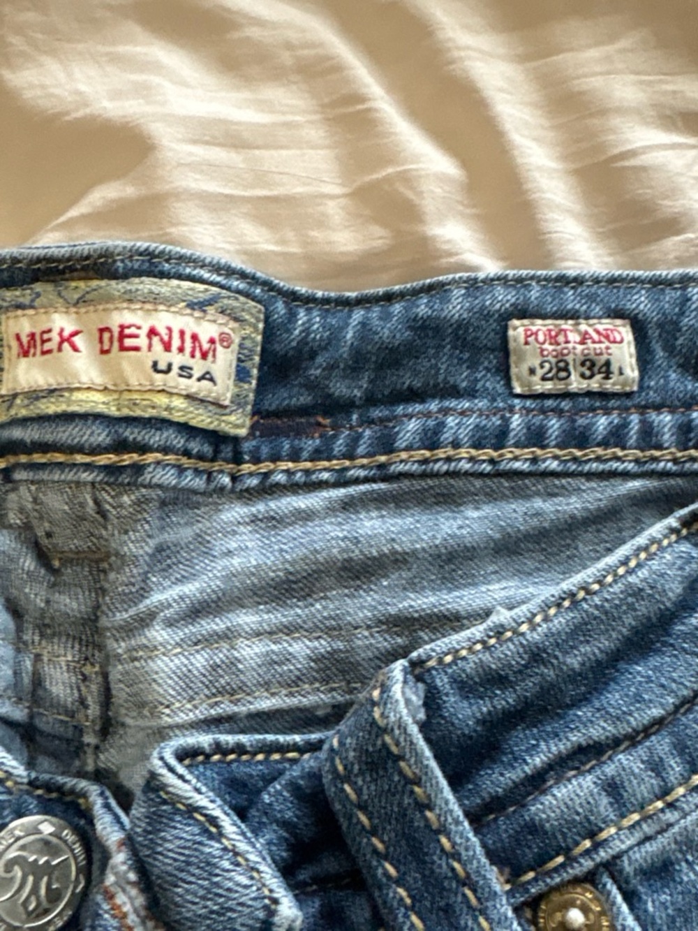 Mek Denim Low Rise Blue Women's Bootcut Jeans - 28x34